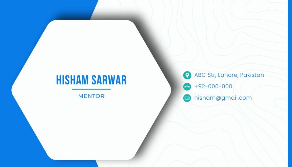 Business Card Sir Hisham Sarwar as mentor on Asani.pk