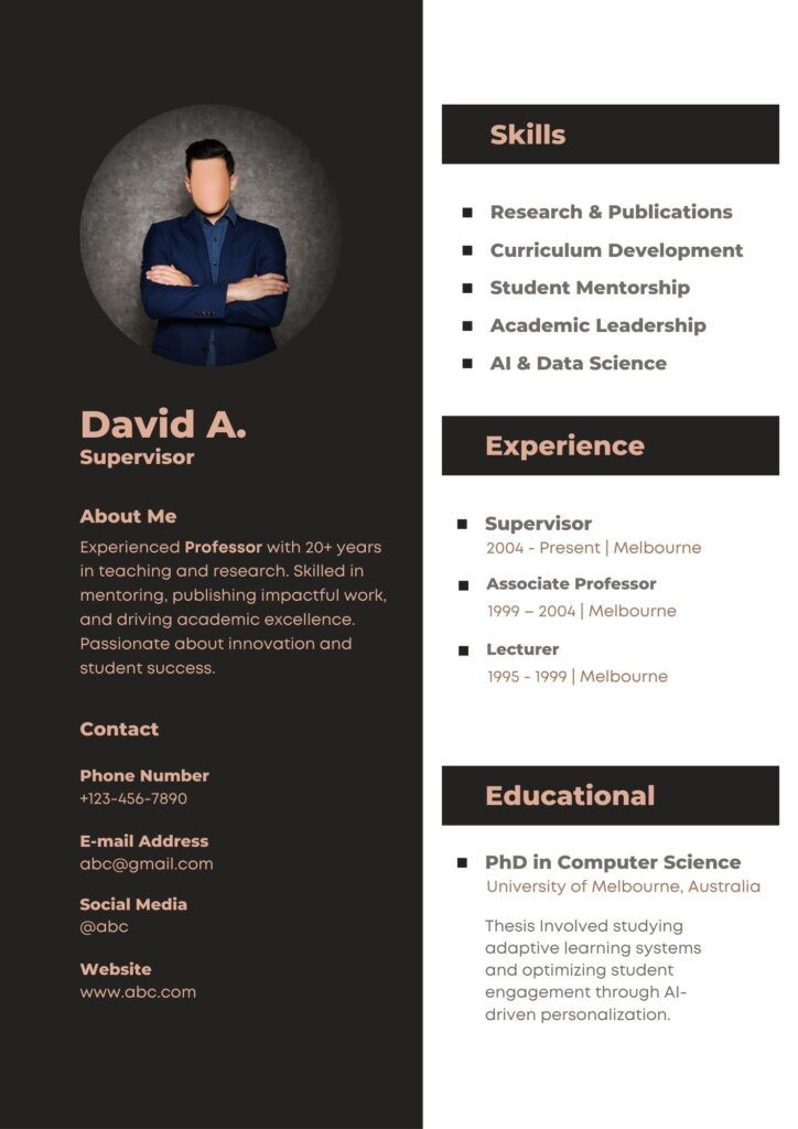 Resume Professor David A.