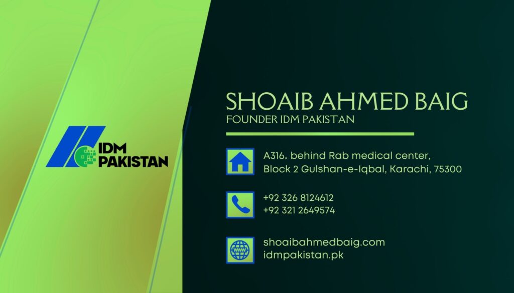 Shoaib Ahmed Baig Business Card